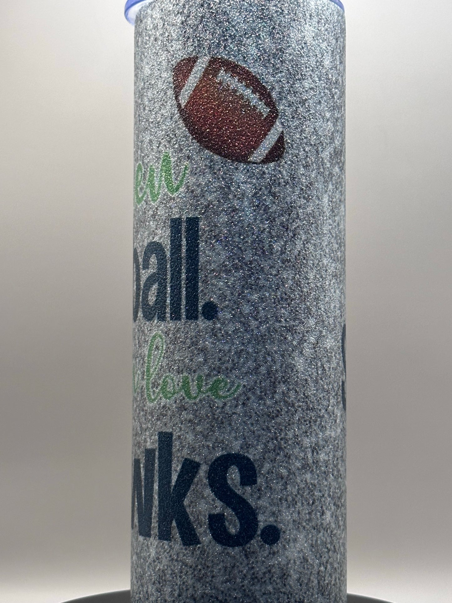 Real Women Love Football, Smart Women Love The Seahawks Glitter Tumbler