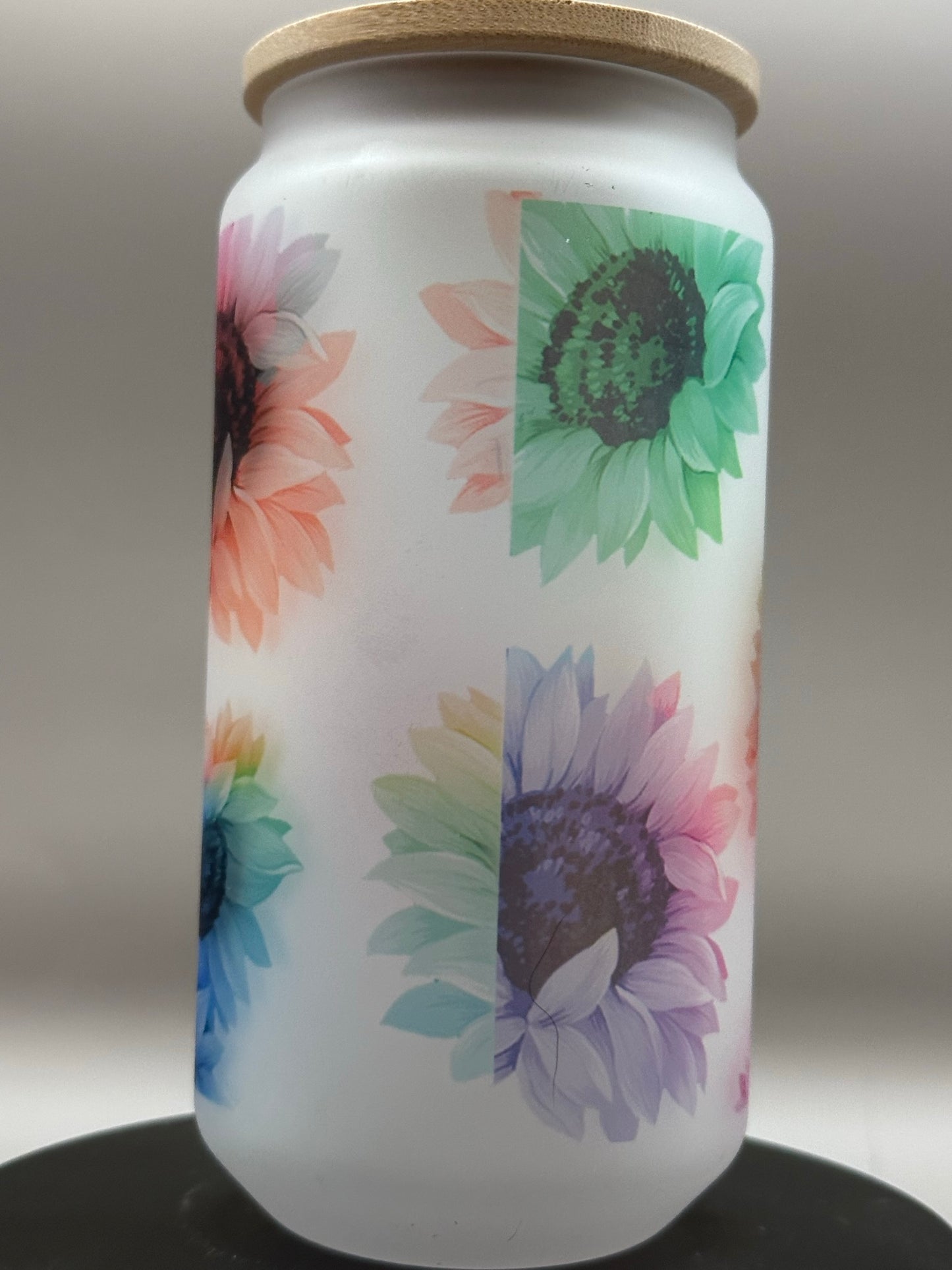 Colorful Flowers Glass Tumbler