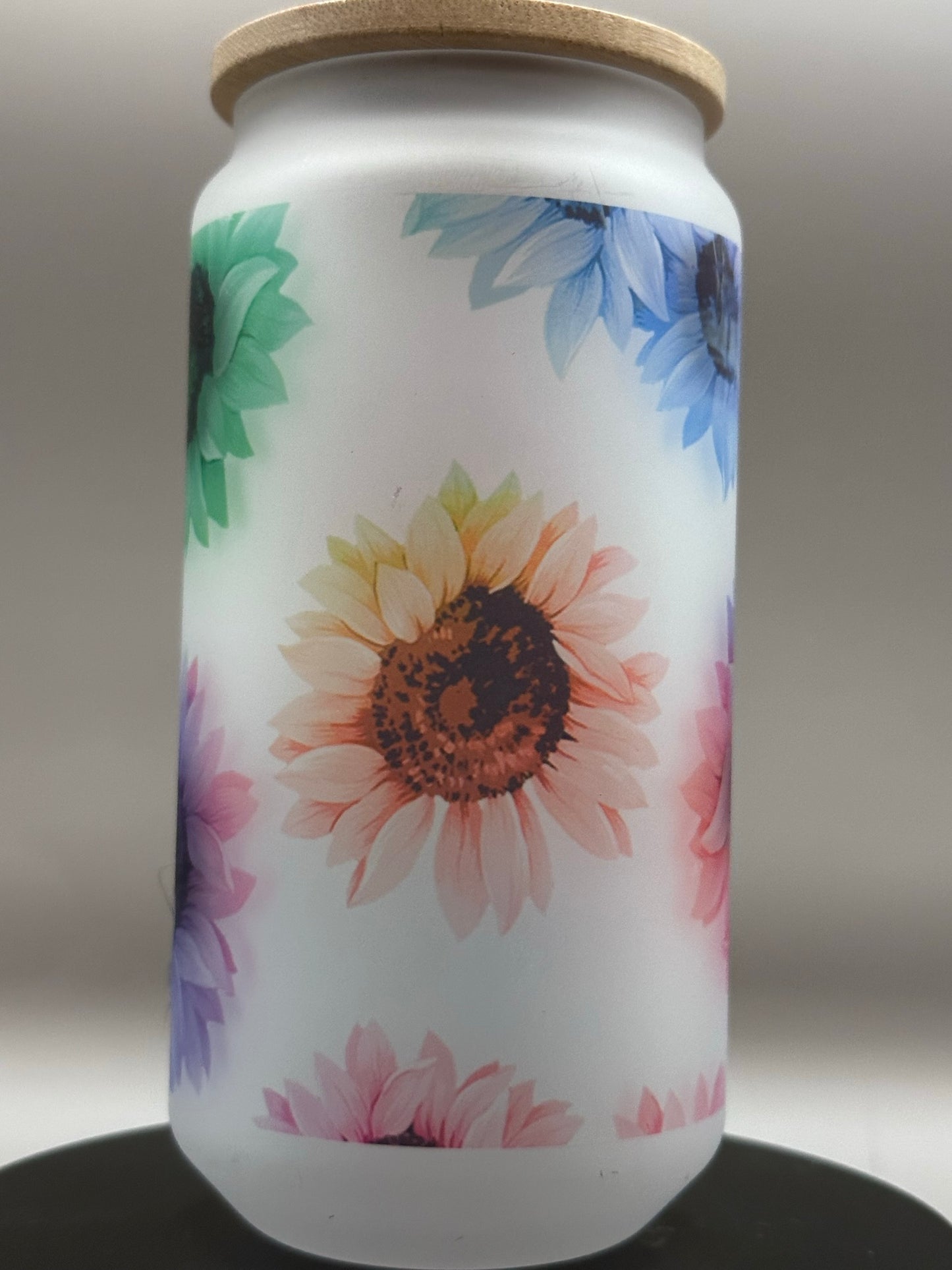 Colorful Flowers Glass Tumbler