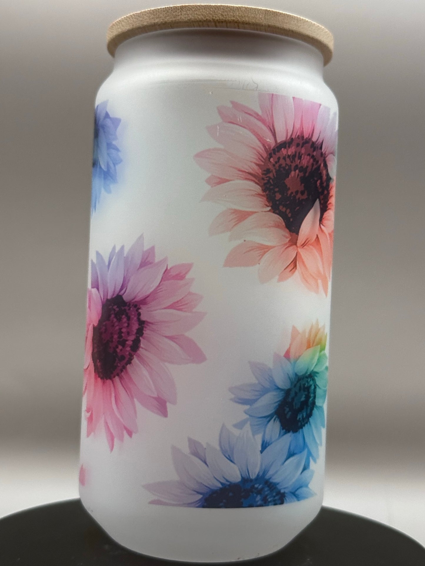 Colorful Flowers Glass Tumbler