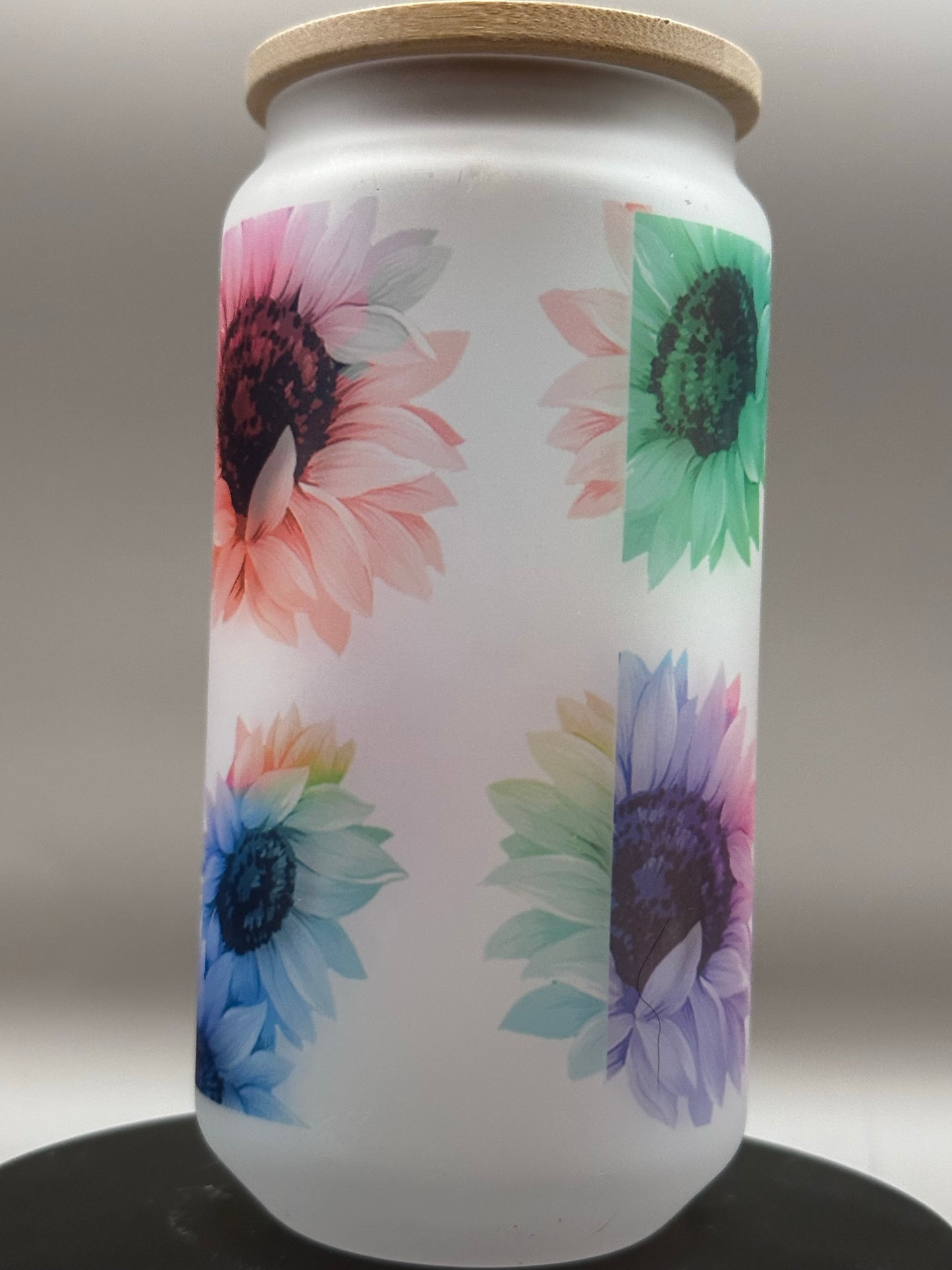 Colorful Flowers Glass Tumbler