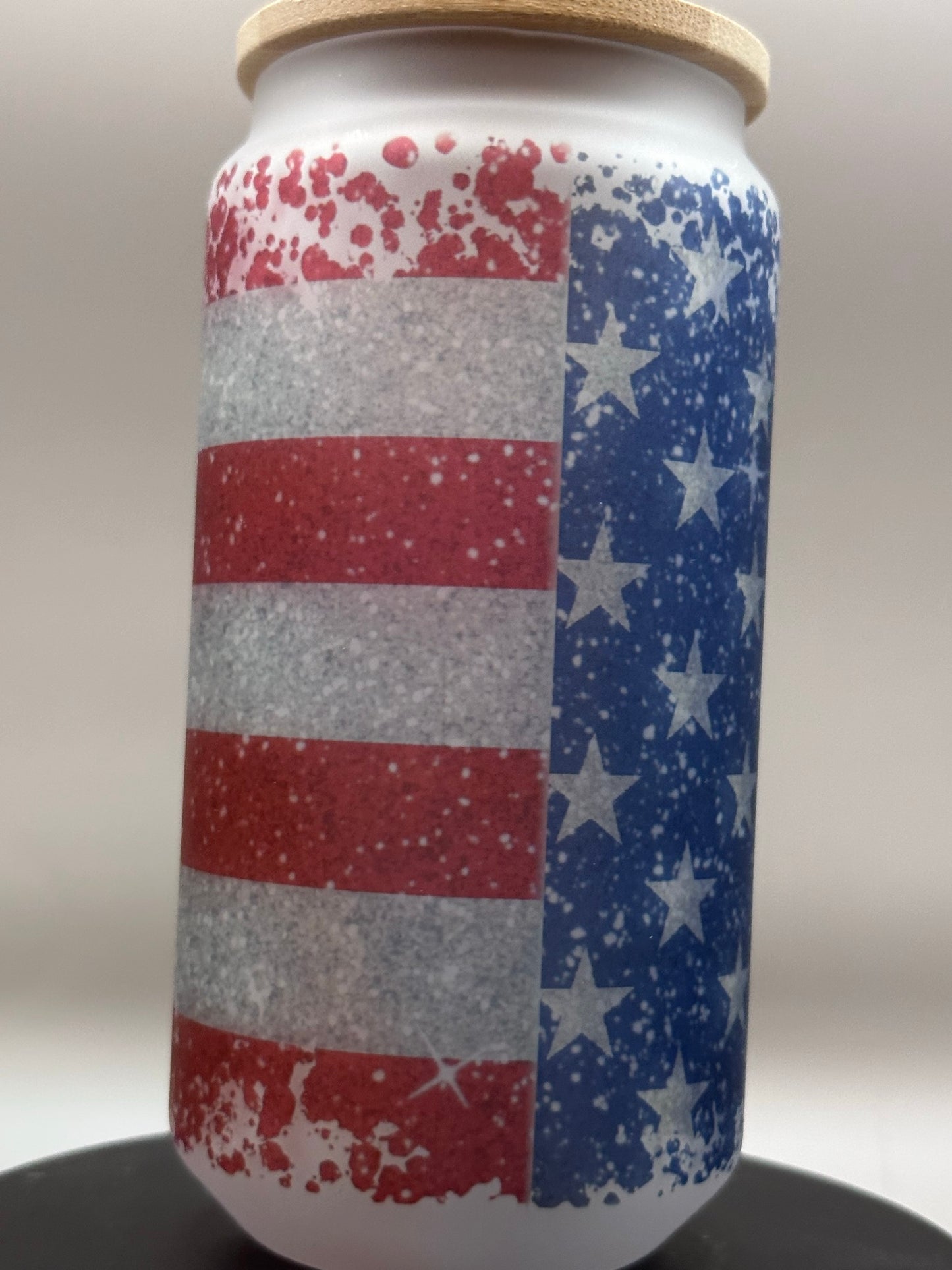 American Flag Glass Tumbler