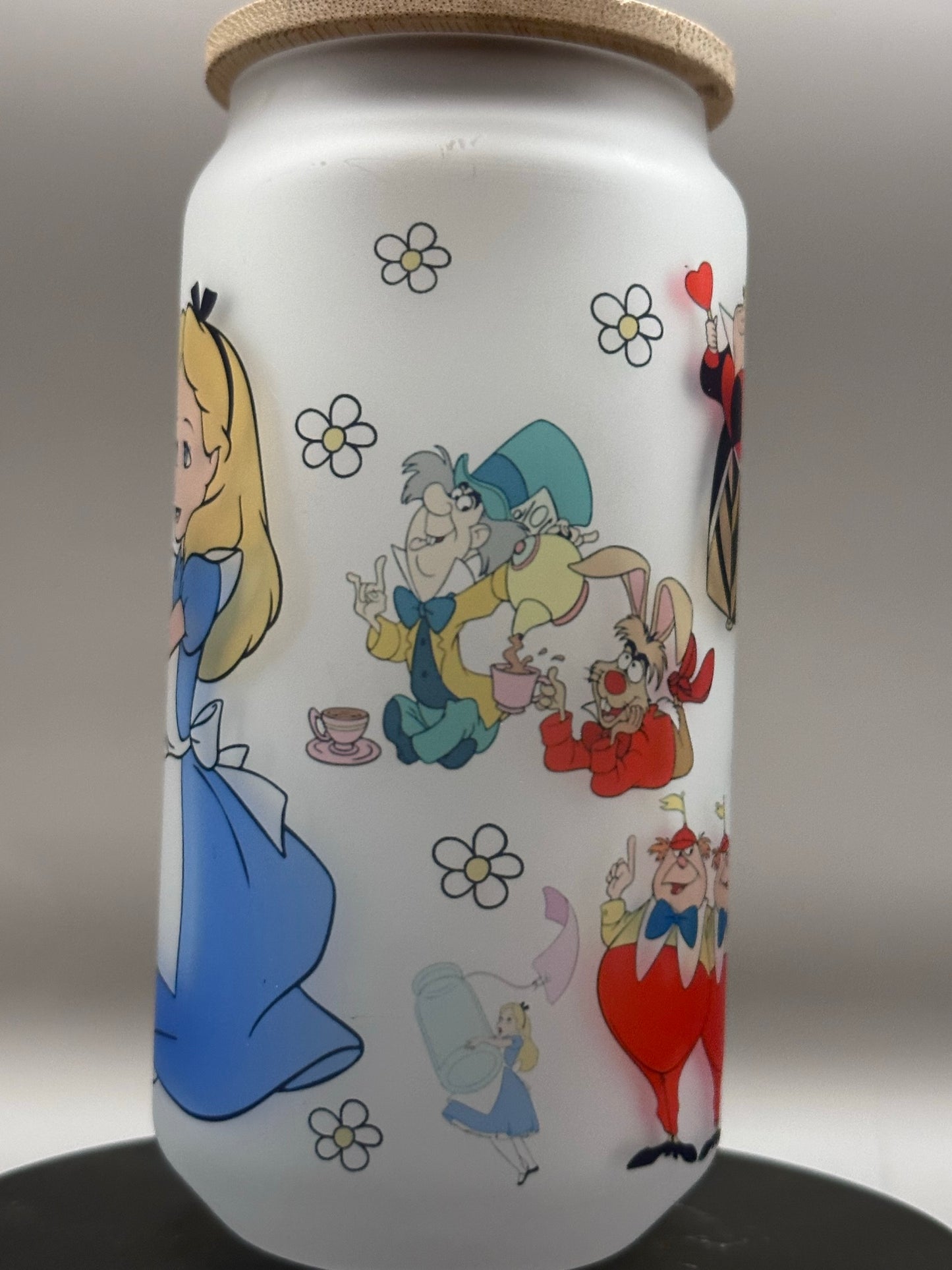 Allice In Wonderland Glass Tumbler