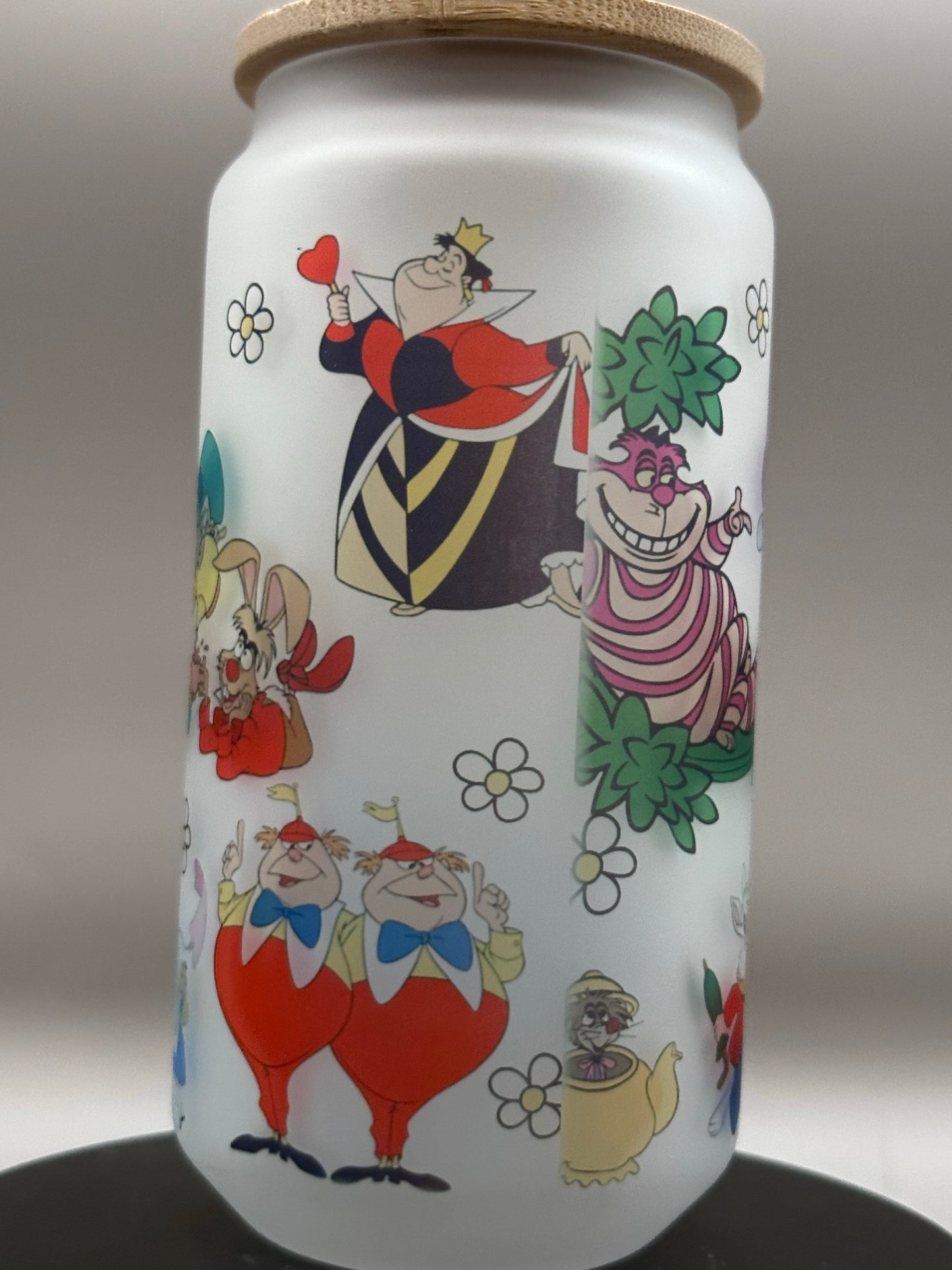 Allice In Wonderland Glass Tumbler