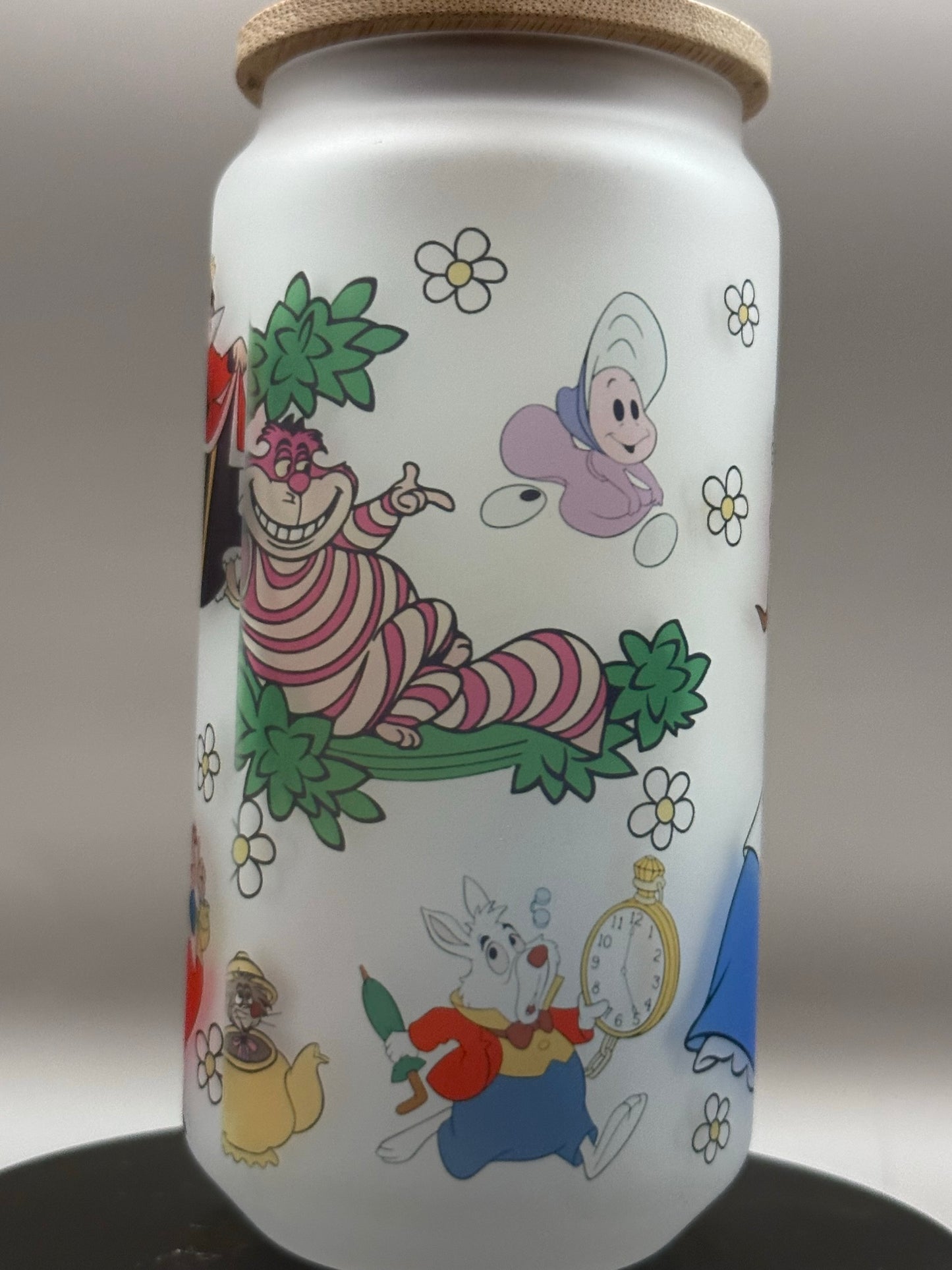 Allice In Wonderland Glass Tumbler