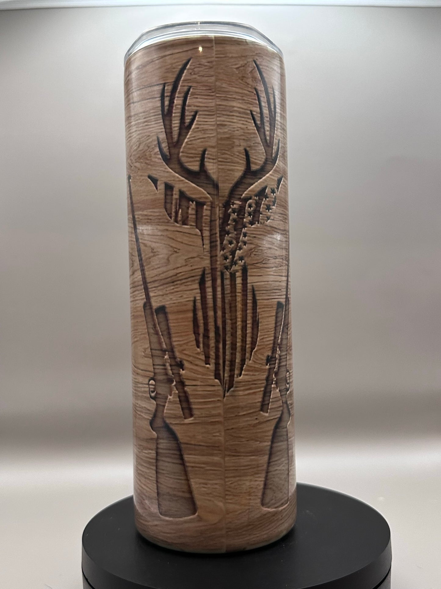 Wood Grain American Flag Hunting Tumbler