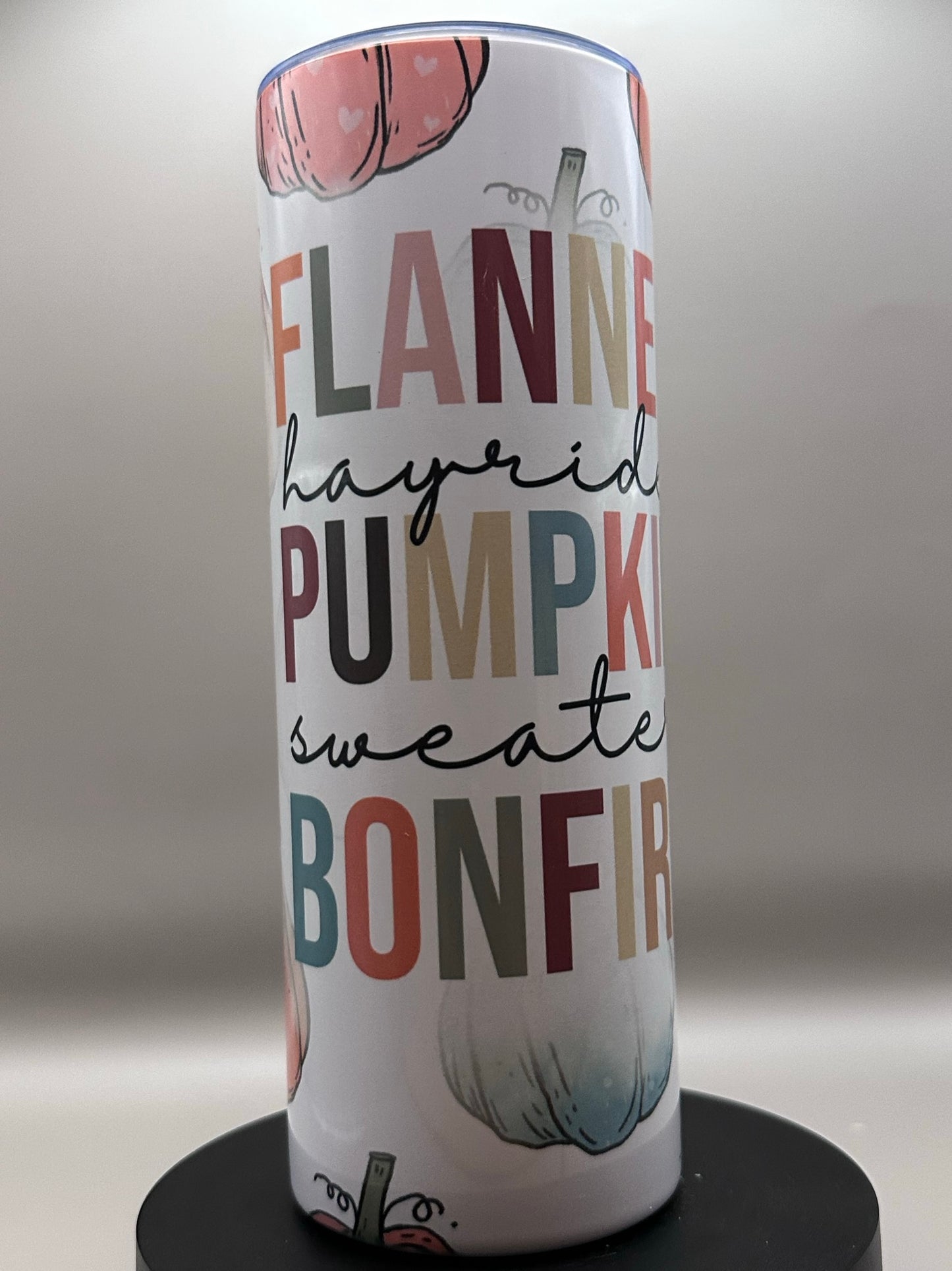 Flannel Pumkins Bonfires Tumbler