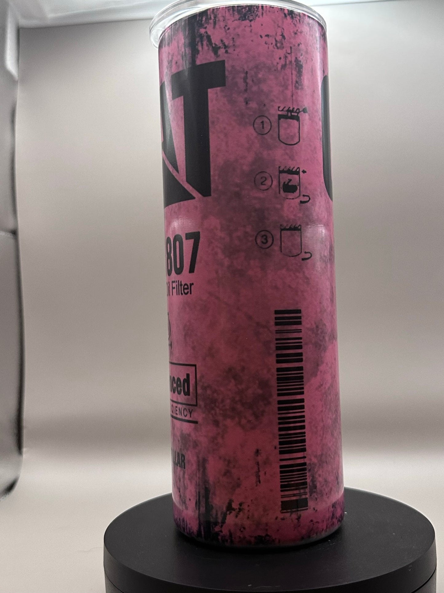 Cat Pink Oil Filter Tumbler