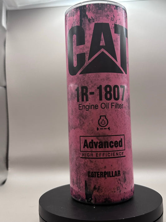 Cat Pink Oil Filter Tumbler