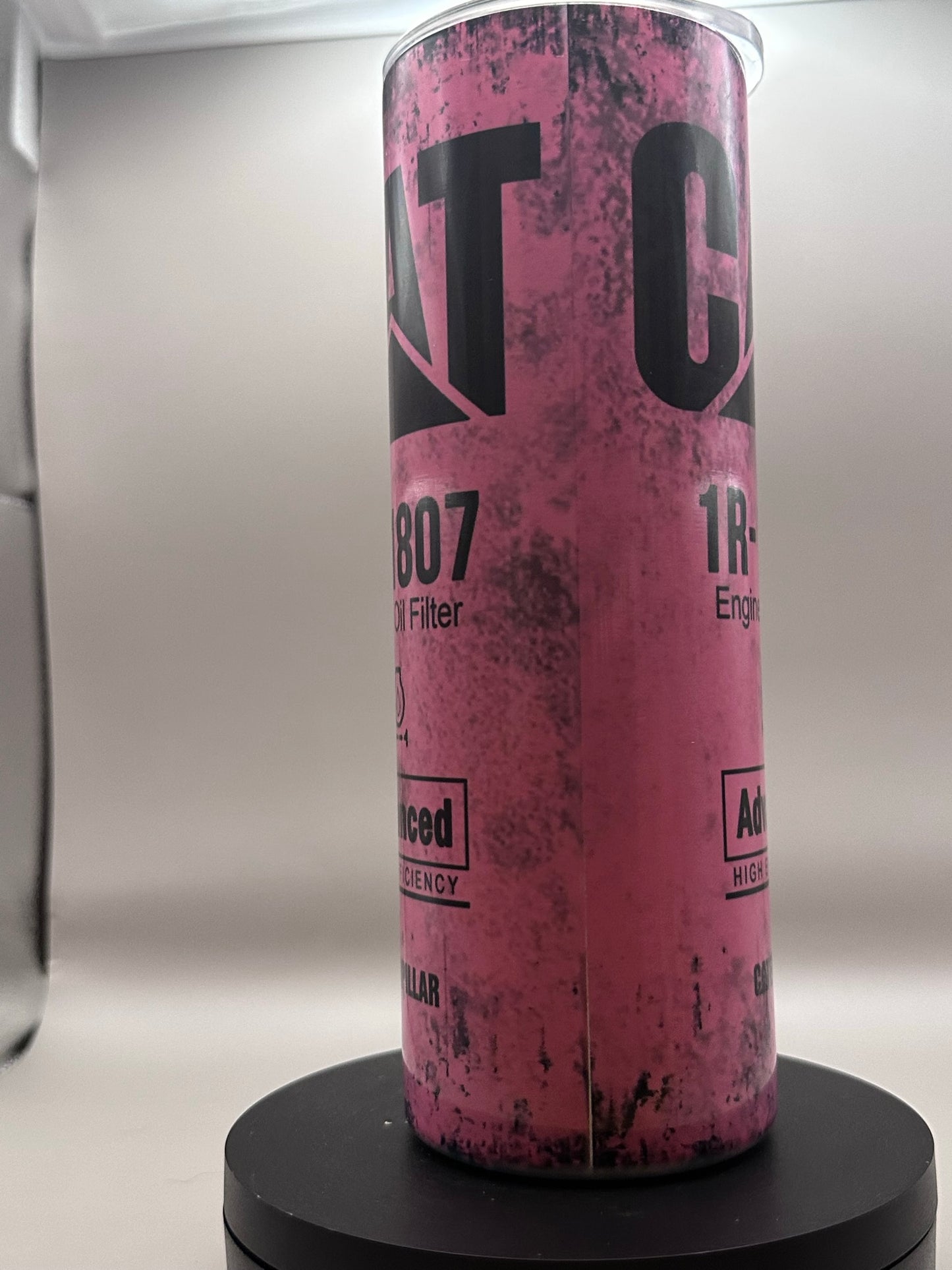 Cat Pink Oil Filter Tumbler