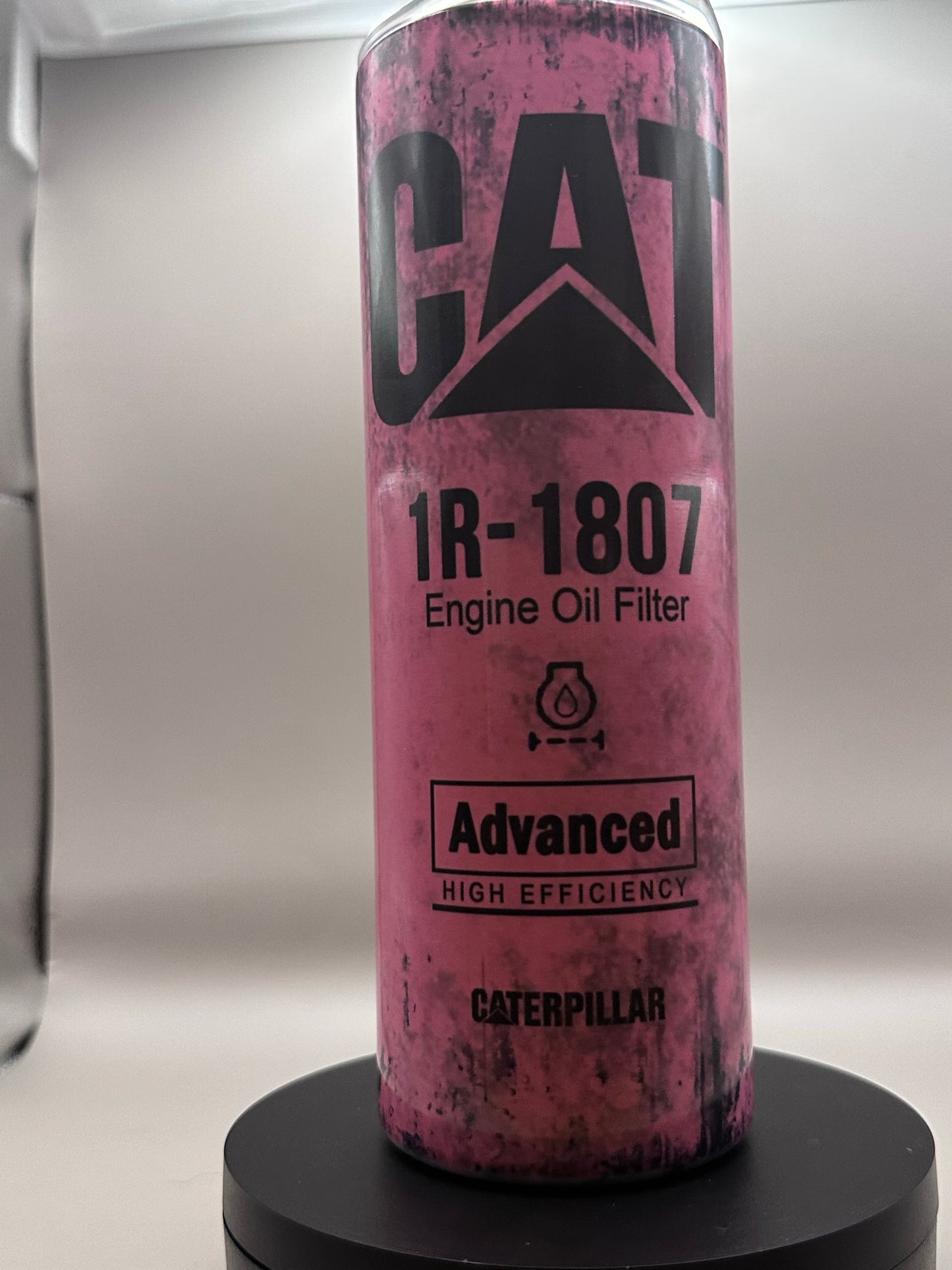 Cat Pink Oil Filter Tumbler